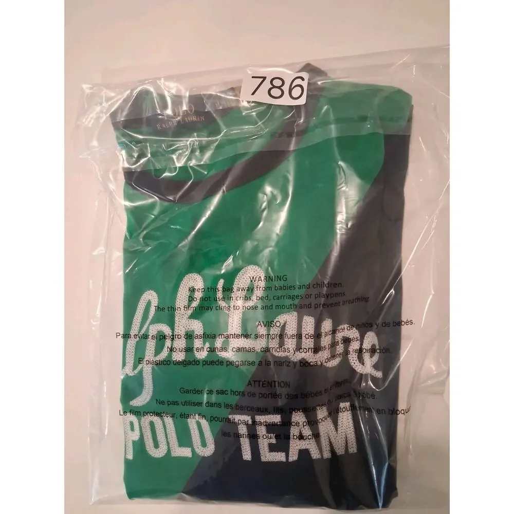 Polo Ralph Lauren Men's Classic Fit T-Shirt Polo Team Embroidered Green Navy M